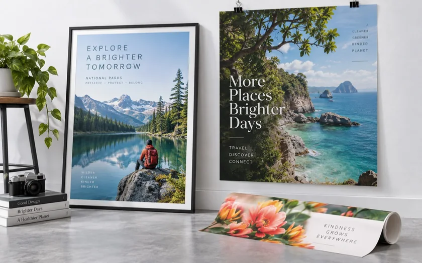 Natural photography used across custom posters